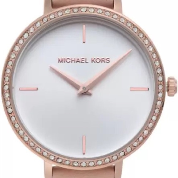 Michael Kors Women's Charley Three-Hand Rose Gold-Tone Alloy Watch MK2842 - Picture 9 of 10
